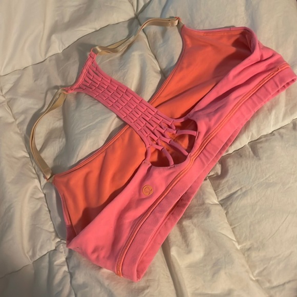 Lululemon pink orange size 10 workout bra - Picture 1 of 3